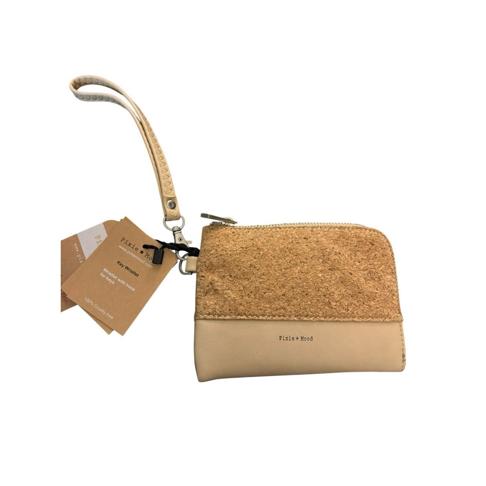 Pixie Mood Vegan Cruelty Free Key Wristlet Wallet Cork Key Holder Zip Closure